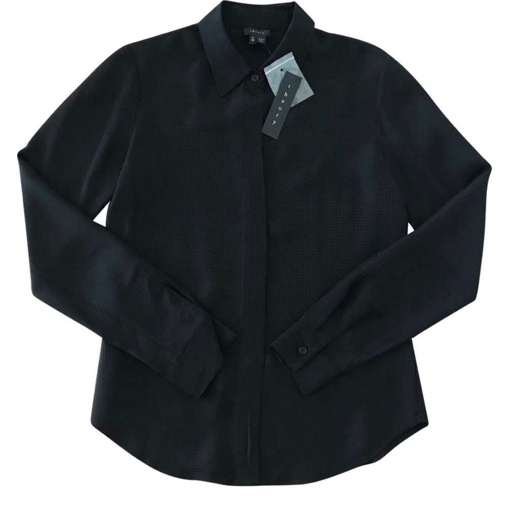 Theory Black Blouse